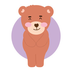 Fototapeta premium baby bear pose variant gesture. element stock design