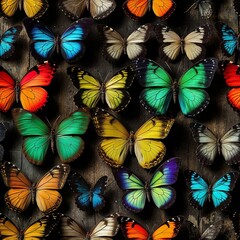 Vibrant Butterfly and Moth Pattern Showcasing   Wing Patterns and Colors - AI generated digital art