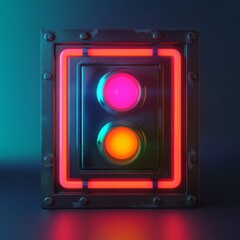 concept art square frame made of traffic lights