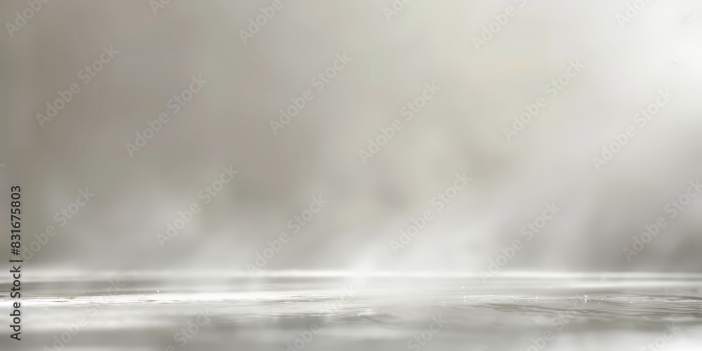 Poster white empty room with smoke or fog on white background. misty ethereal scene with soft light and ref