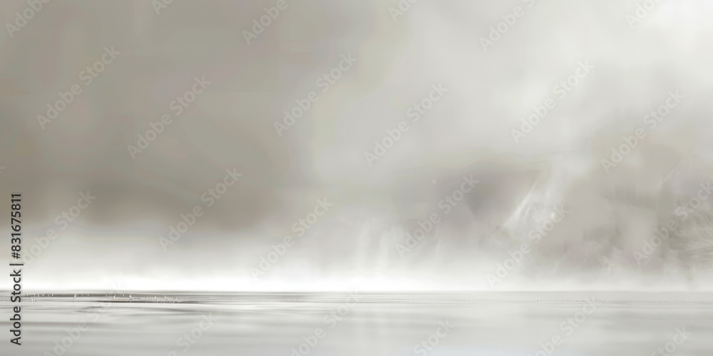 Poster white empty room with smoke or fog on white background. misty ethereal scene with soft light and ref