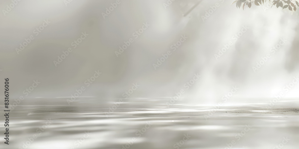 Poster white empty room with smoke or fog on white background. misty ethereal scene with soft light and ref