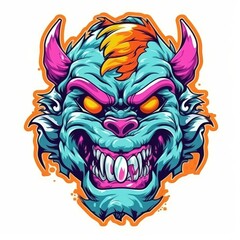 Art illustration monster angry