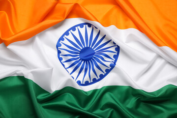 Flag of India as background, closeup