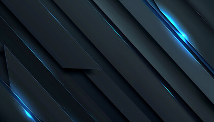 Obraz premium abstract background with dark tones and vibrant blue glowing lines, emphasizing sharp contrasts and modern innovation