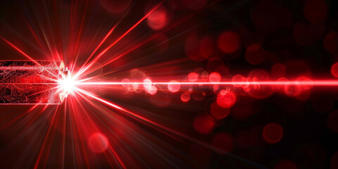 Obraz premium Abstract red laser beam on dark background with dynamic light effects showcasing futuristic and high-tech design 