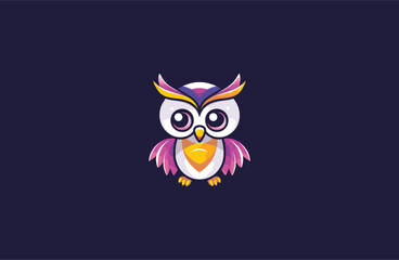 Obraz premium Owl logo design template vector illustration