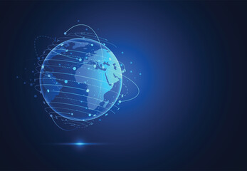 Global network connection. World map point and line composition concept of global business. Vector Illustration