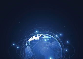 Global network connection. World map point and line composition concept of global business. Vector Illustration