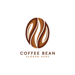 Coffee Bean symbol logo design with minimalist stylish line concept. Vector illustration.
