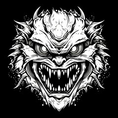 Fototapeta premium Art illustration monster angry full color