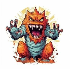 Art illustration monster angry full color