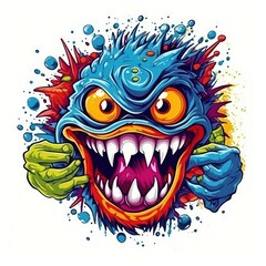 Art illustration monster angry full color