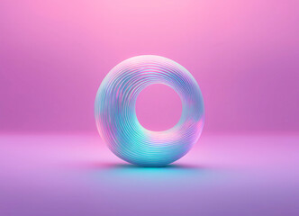 Obraz premium Holographic 3d Sphere Donut from lines 