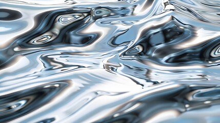 A fluid, liquid-like chrome effect background with ripples and waves