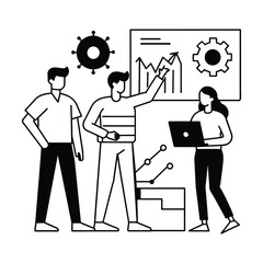 Office meeting company team vector illustration