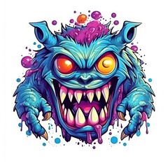 Art illustration monster angry Design t-shirt