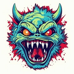 Obraz premium Art illustration monster angry Design t-shirt