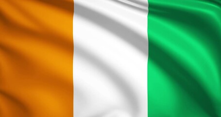 flag of the Ivory Coast. Ivory Coast flag background. 4k 60FPS