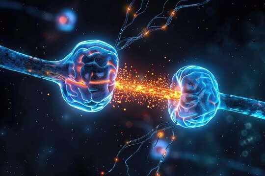 Neural connection: nerve synapse - intricate junction where nerve cells communicate, essential for transmitting signals throughout the nervous system.