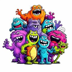 Obraz premium Art illustration doodle monster colorfull 