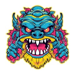 Art illustration  monster angry colorfull 