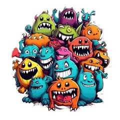 Obraz premium Art illustration doodle monster colorfull 