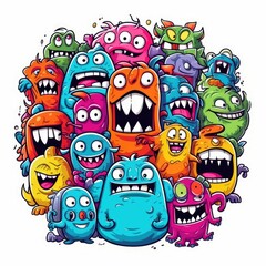 Art illustration doodle monster colorfull 