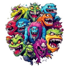 Art illustration doodle monster colorfull 