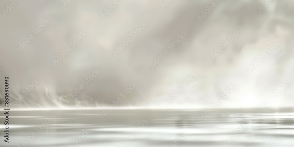 Poster white empty room with smoke or fog on white background. misty ethereal scene with soft light and ref