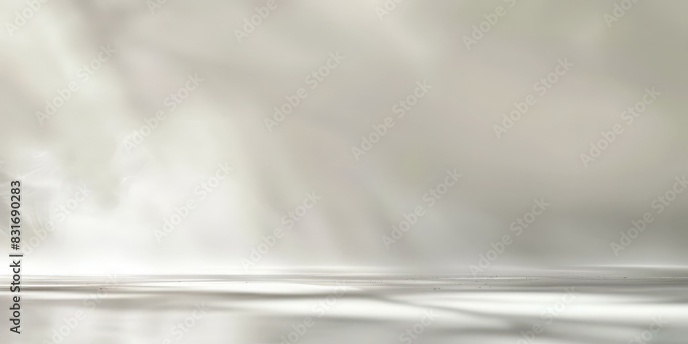Poster white empty room with smoke or fog on white background. misty ethereal scene with soft light and ref