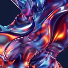 Fototapeta premium Vibrant hues meld and dance as abstract neon waves intertwine