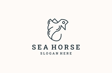 Seahorse logo design vector illustration