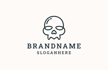 skull logo vector icon illustration