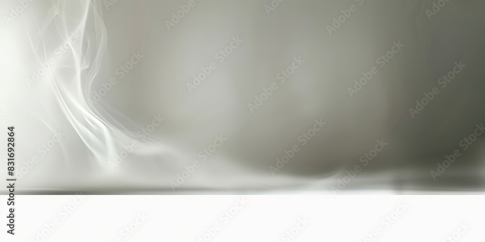 Poster white empty room with smoke or fog on white background. misty ethereal scene with soft light and ref