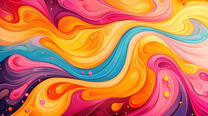 Fototapeta premium background filled with vibrant, swirling patterns in bright colors like pink, orange, and yellow