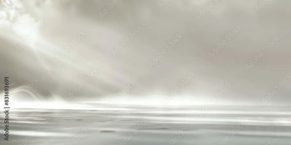 Poster white empty room with smoke or fog on white background. misty ethereal scene with soft light and ref