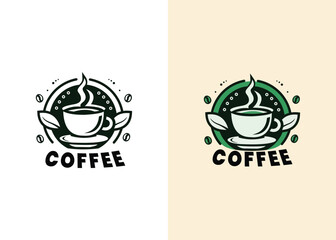 coffee cafe logo illustration design template