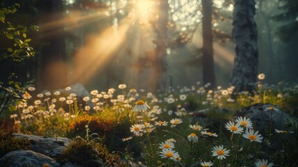 Obraz premium With each click of the shutter, the camera freezes moments of tranquility and vitality, revealing the timeless beauty of mountain herbs in all their glory.