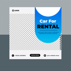 Car rental discount social media post banner template design