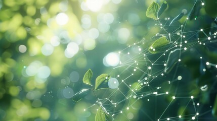 A digital forest with nodes and connections growing like vines and branches showcasing the natural and organic growth of the Ethereum network.