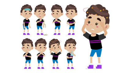 Sick people with different symptoms