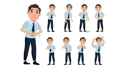 Sick people with different symptoms