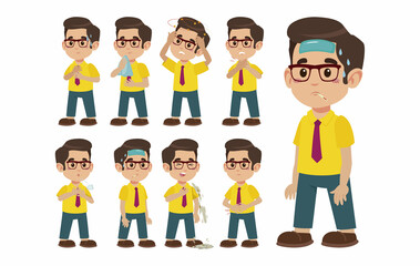 Sick people with different symptoms