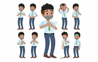 Obraz premium Sick people with different symptoms