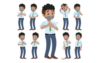 Fototapeta premium Sick people with different symptoms