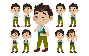 Sick people with different symptoms