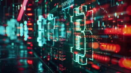Fototapeta premium A futuristic marketplace where transactions are conducted with virtual currencies.