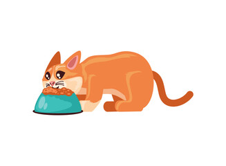 cat eating food from bowl
