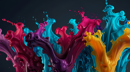 Abstract background with fluid ink in water effects theme